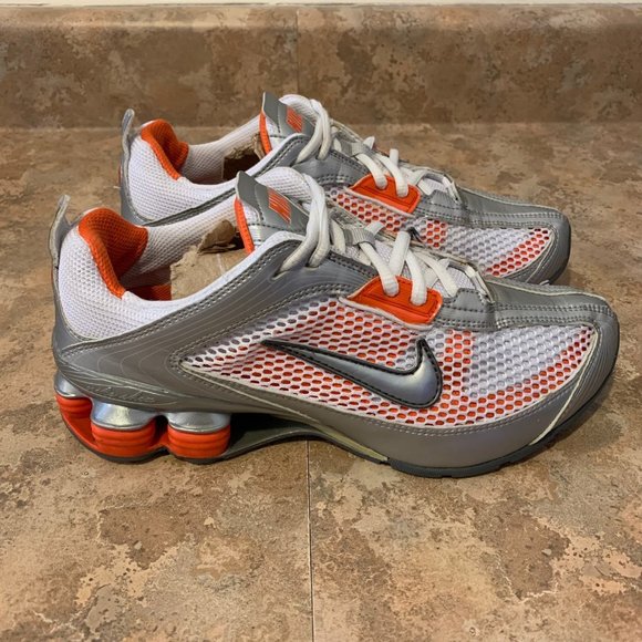 Nike Shoes - Nike 2008 Vintage Shox White Silver Orange Sneakers Women’s 6.5